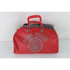 Vintage 70s 80s The Ohio State University Handled Vinyl Carry On Duffel Bag Red